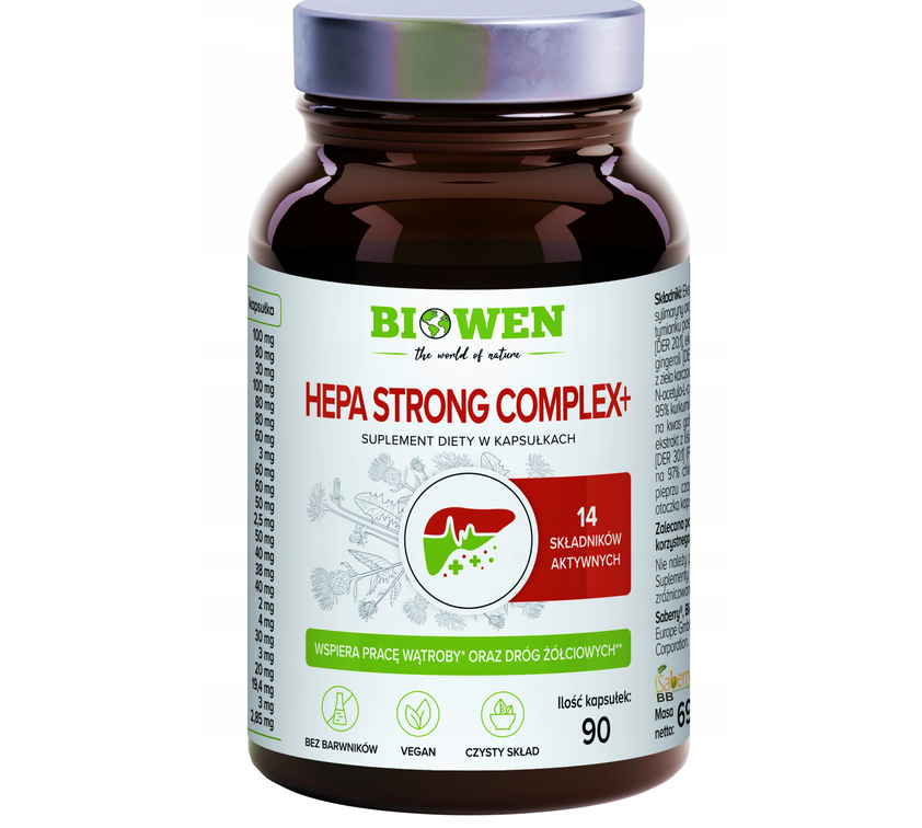 Hepa Strong Complex+ Biowen - ostropest, karczoch, tymianek, kurkuma, imbir