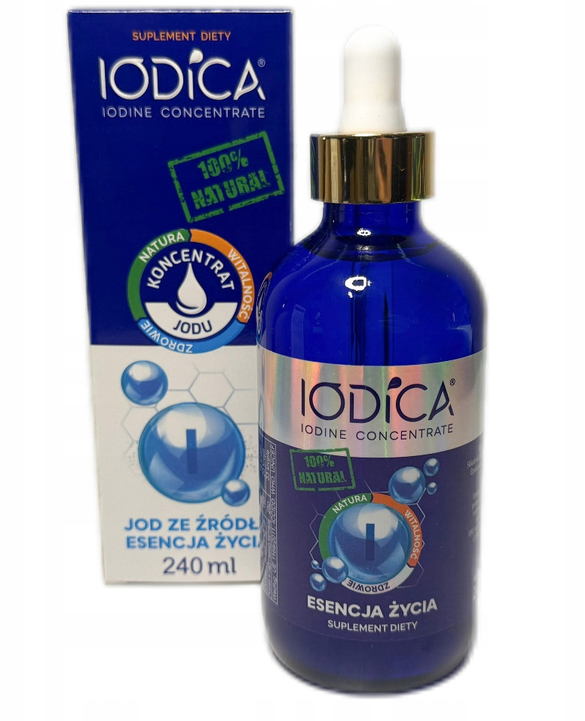 IODICA JOD Koncentrat Jodu Naturalny Minerały 240 ml Szklana Butelka